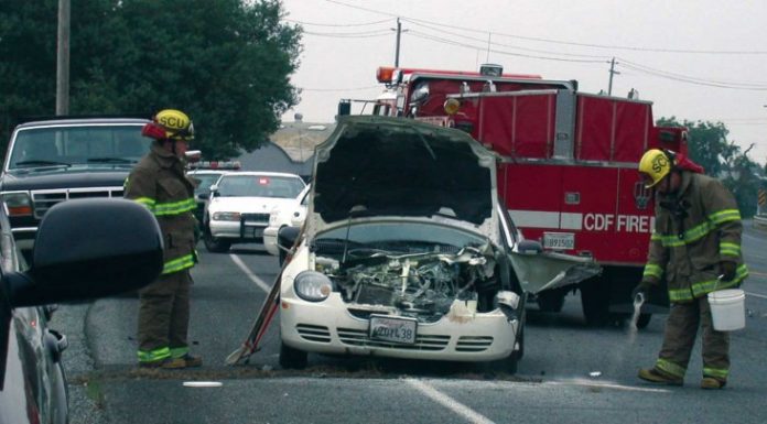 Car catches fire after collision in SM