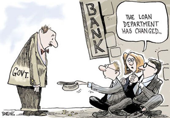 Editorial Cartoon: Looking for loans in all the wrong places