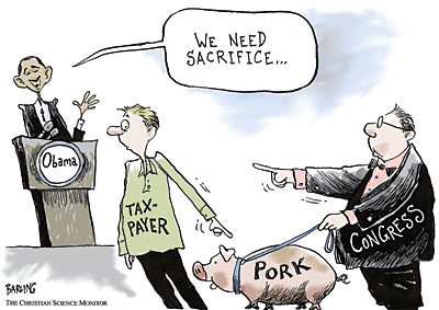 Editorial cartoons: Sacrifice the pig
