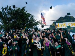 Gray skies? LOHS graduation still cheery