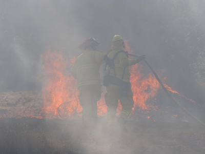 Firefighters respond to one-acre grass fire Monday