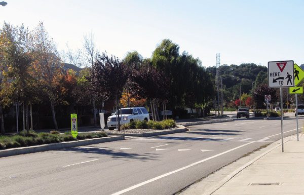 New sign installed at crosswalk