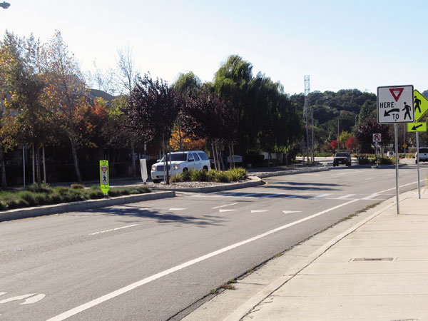 New sign installed at crosswalk
