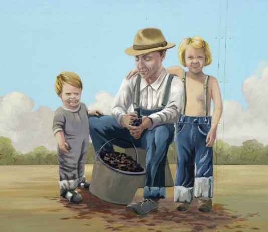 Panel meant to depict a time of innocence