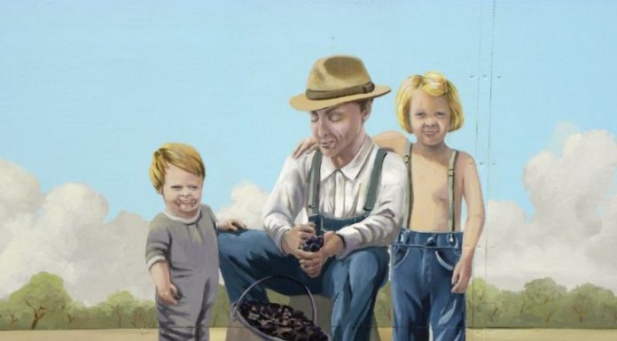 Panel meant to depict a time of innocence