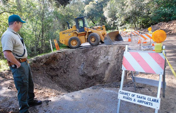 Sinkhole limits Coyote Lake access