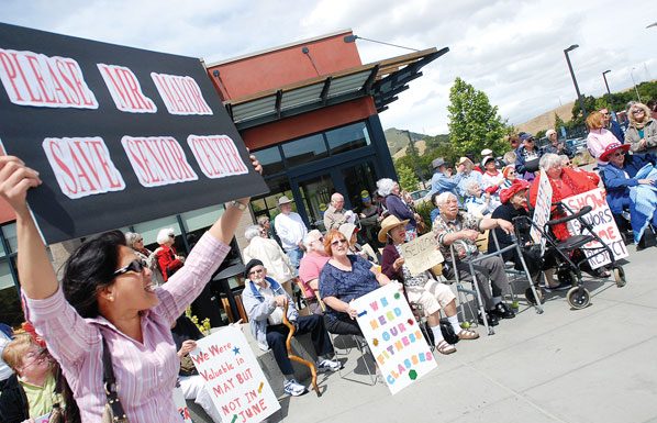 Seniors protest planned budget cuts