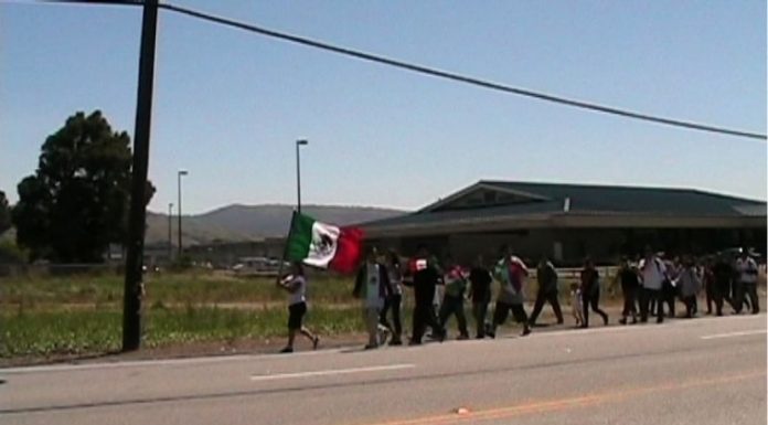 Hispanic students leave school, march to show support for Mexico