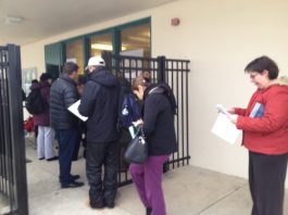 Parents camp out for kindergarten