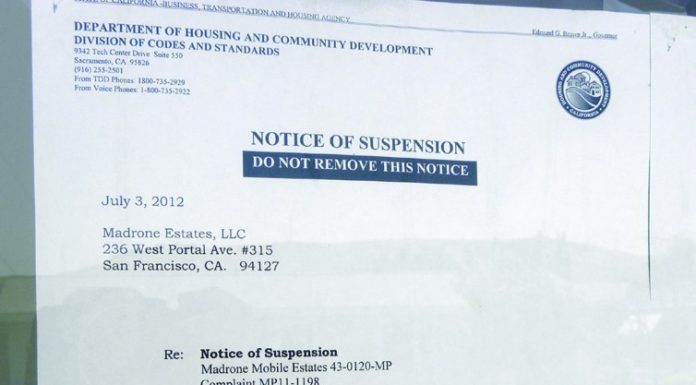 Madrone Park license suspended