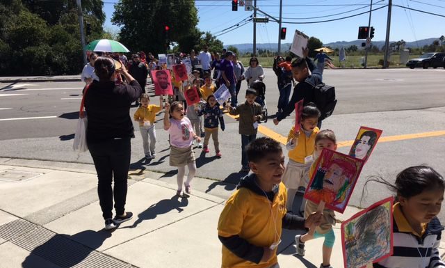 MH students march in honor of Cesar Chavez