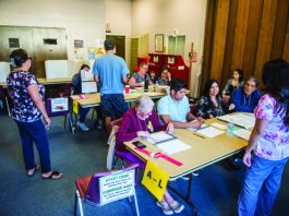 Poll workers train for a one-day job