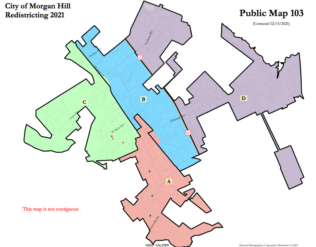 Morgan Hill city council approves disputed district map Morgan Hill