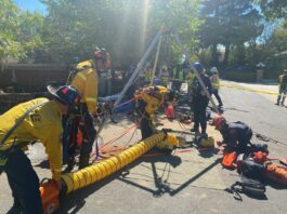 Firefighters rescue person stuck in manhole in Morgan Hill