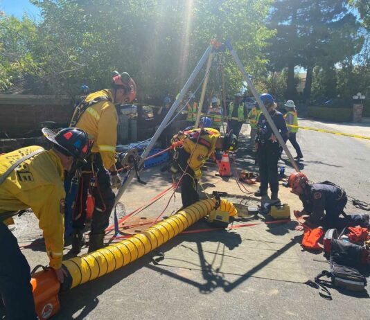 Firefighters rescue person stuck in manhole in Morgan Hill