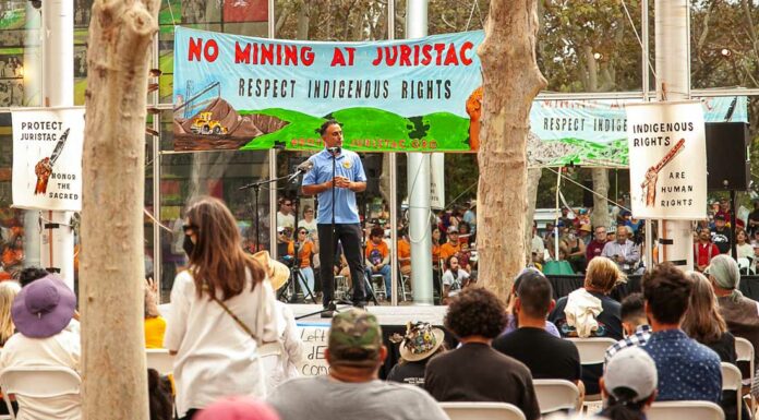 Hundreds join rally against Gilroy mining proposal