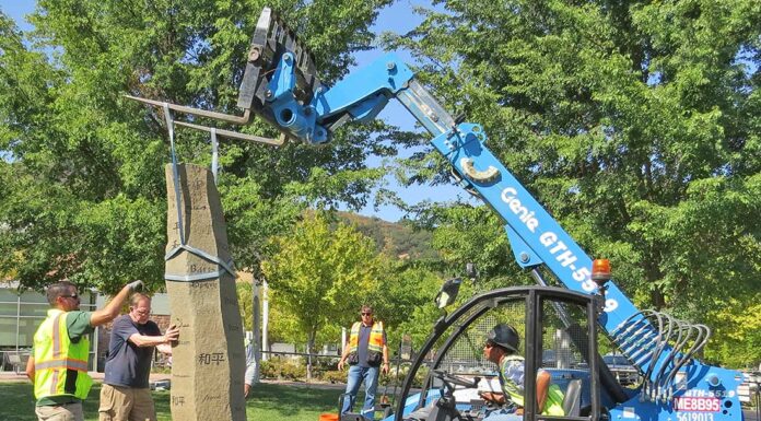 Monument installation in Morgan Hill symbolizes global peace peace project sculpture morgan hill civic plaza