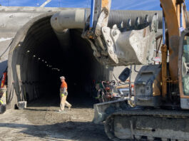 New diversion tunnel under construction at Anderson Dam