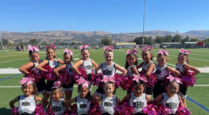 Morgan Hill Raiders Mitey Mites Cheer team headed to Orlando for Pop Warner Nationals competition