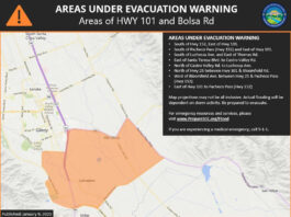 Santa Clara County issues evacuation warning near 101, Bolsa Road