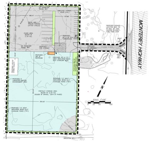 Toilet storage proposed in San Martin monterey road toilet storage site plan