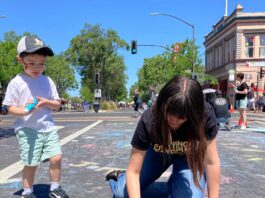 Downtown open and busy