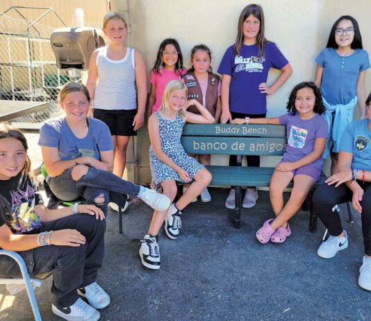 Girl Scouts install ‘Buddy Bench’ at San Martin/Gwinn school San Martin/Gwinn Elementary School Girl Scout Troop 62658 buddy bench