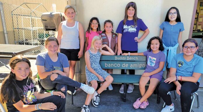 Girl Scouts install ‘Buddy Bench’ at San Martin/Gwinn school San Martin/Gwinn Elementary School Girl Scout Troop 62658 buddy bench
