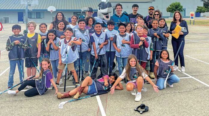 San Jose Sharks players visit the South Valley San Jose Sharks players Thomas Bordeleau Henry Thrun