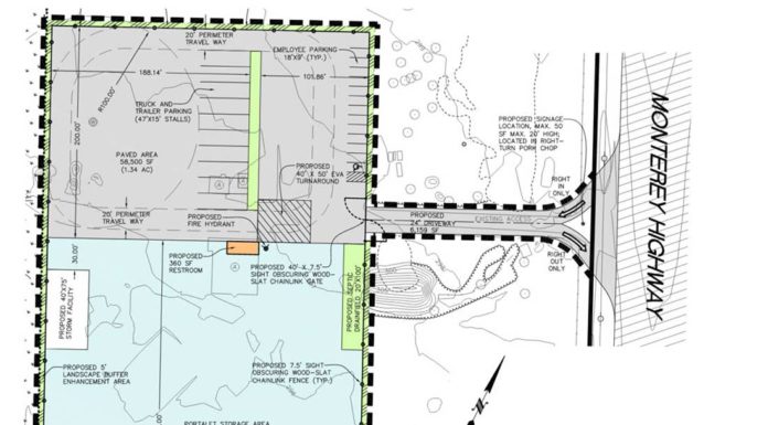 San Martin toilet storage project delayed monterey road toilet storage site plan