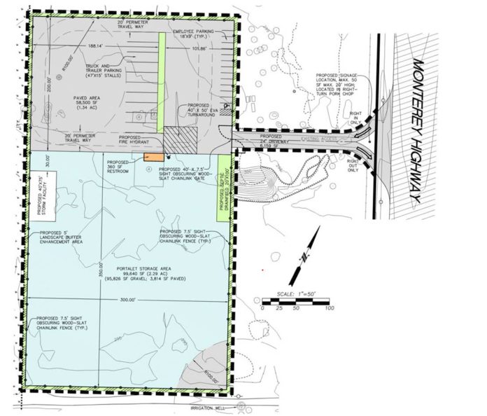 monterey road toilet storage site plan