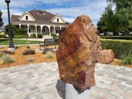 Donated poppy jasper specimen welcomes Villa Mira Monte visitors