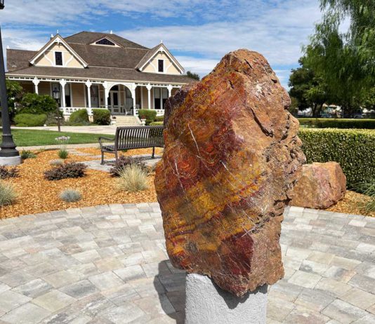 Donated poppy jasper specimen welcomes Villa Mira Monte visitors
