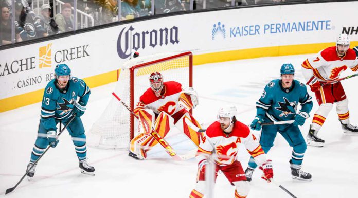 The Wolf Watch: Dustin Wolf and the Flames visit San Jose to play the Sharks
