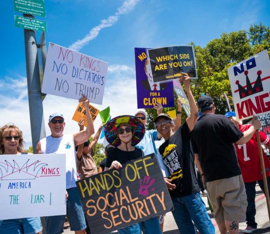 Hundreds protest on ‘No Kings Day’ in Gilroy