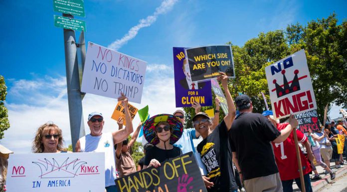 Hundreds protest on ‘No Kings Day’ in Gilroy
