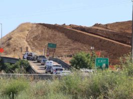 Highway interchange construction is under way