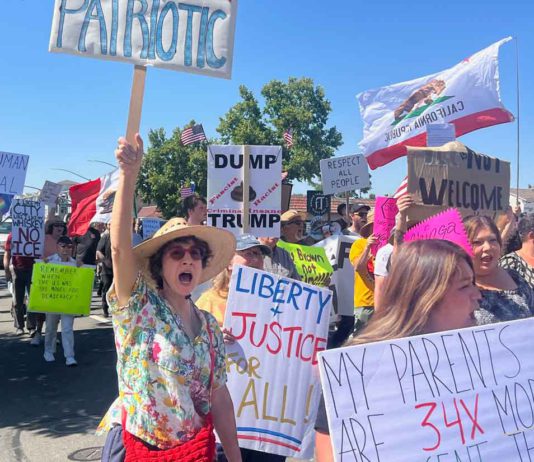 Protesters march to Morgan Hill ICE office