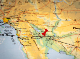 Police: Accused Killer Had Escaped to Mexico Map Mexico-US border with map pin on Mexicali