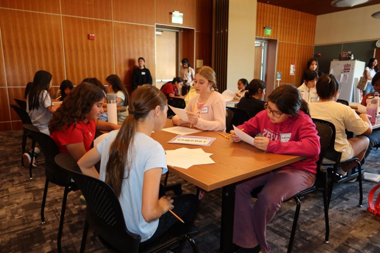 Letter: Young girls tackle math problems