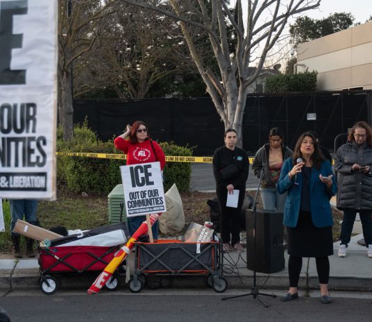 More than 100 protest at Morgan Hill ICE office