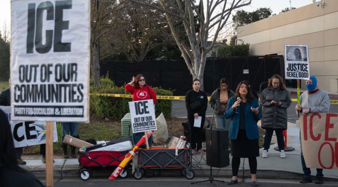 More than 100 protest at Morgan Hill ICE office