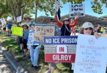 Marchers protest detention center in Gilroy