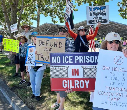 Marchers protest detention center in Gilroy