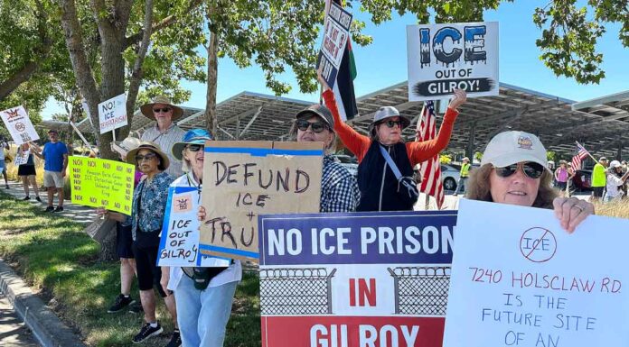 Marchers protest detention center in Gilroy